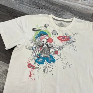 Marc Ecko Skulls Snake Floral Tattoo Graffiti Mens XL White‎ Streetwear T-Shirt